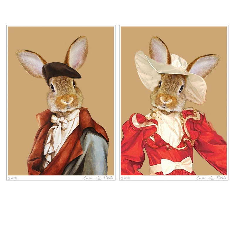 Impression lapin, impression d'art lapin, impression lapin lapin, art lapin, impression lapin, art mural lapin, 8 x 10, marron, décoration murale, cadeau pour homme image 3