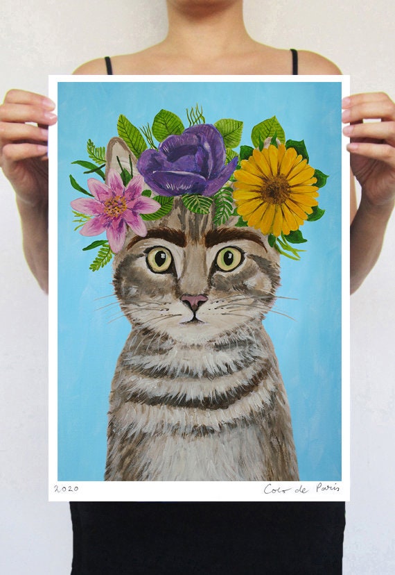 Frida Kahlo Cat Original Cat Print for Wall Decoration or - Etsy Frida Kahlo Cat Original Cat Print for Wall Decoration or - Etsy