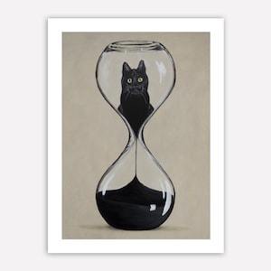 Sanduhr Katze , Alice im Wunderland, Kunst Druck, Tiere Druck, Billige Kunst, Billige Druck, Tiere Kunst, wwf,
