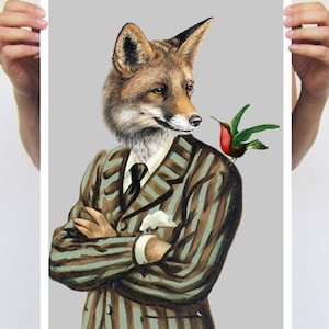Fox print, Fox Poster, Fox Artwork A3 Fox Illustration Giclee Print Wall art Wall Hanging Wall Decor Animal Painting Digital Art