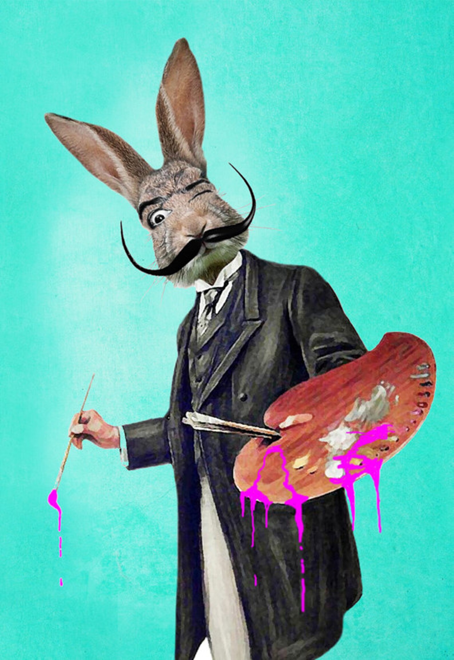 Rabbit Print Rabbit Art Print Rabbit Bunny Print Rabbit Etsy