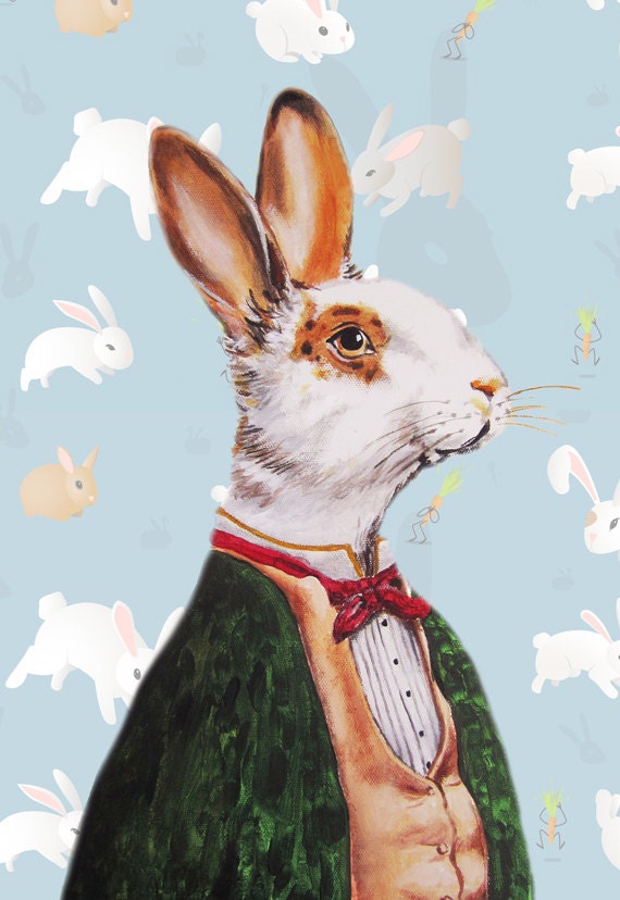 Rabbit Print Rabbit Art Print Rabbit Bunny Print Rabbit - Etsy