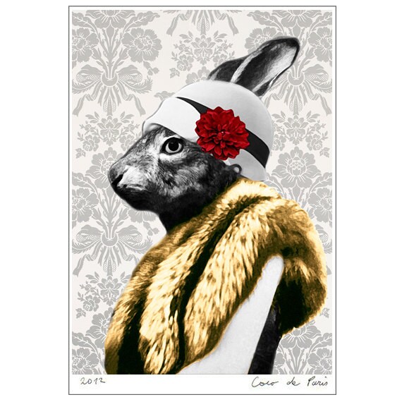 Rabbit Print Rabbit Art Print Rabbit Bunny Print Rabbit Etsy