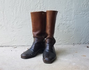 Vintage 90s Frye Side Zip Harness Boots Engineer Boots Ankle Boots 