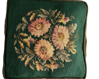 Vintage Handmade Handstitched Pillow / Small Chair Cushion