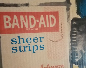 Vintage Advertising Poster for Band-Aid Sheer Strips by Johnson & Johnson