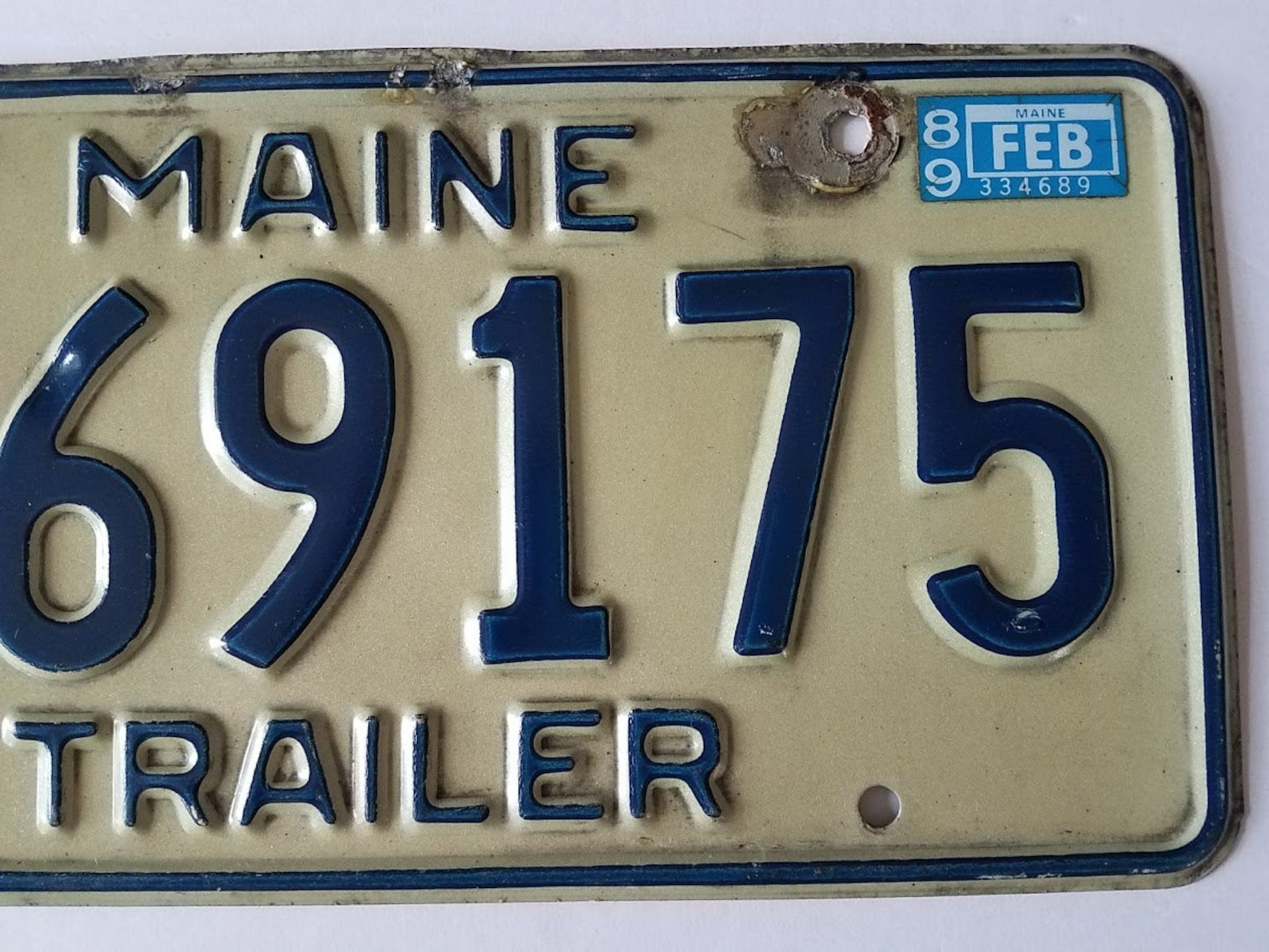 State of Maine Trailer License Plate White With Blue Lettering Etsy UK