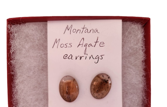 Moss Agate earrings from Montana - image 1