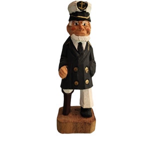 Vintage Hand Carved Sea Captain / Sailor with Wooden Leg