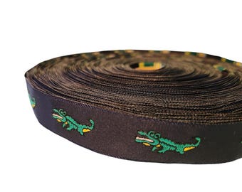 41 Yards of Ribbon with Green Alligators