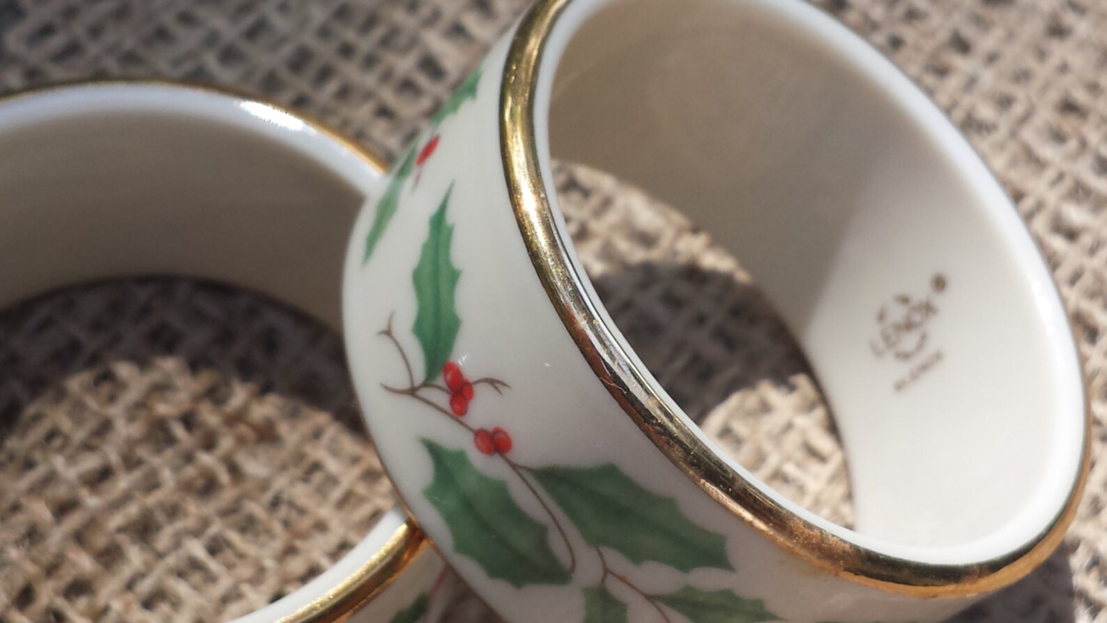 Lenox Holiday Pair of Napkin Rings in Original Lenox Box Etsy