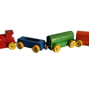 Vintage Playskool Wooden 4 piece Toy Train