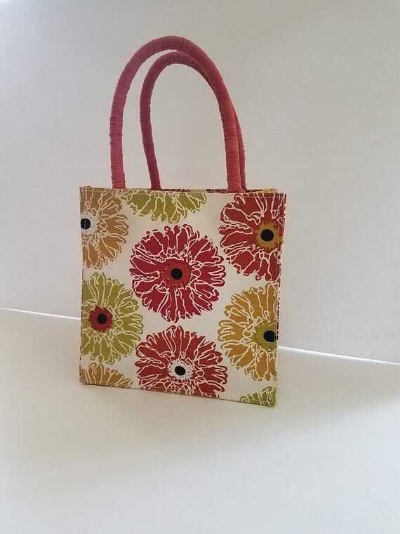 rock flower paper bag with handles rock flower paper