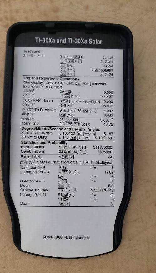 Calculadora Científica TI-30Xa - Texas Instruments Portugal