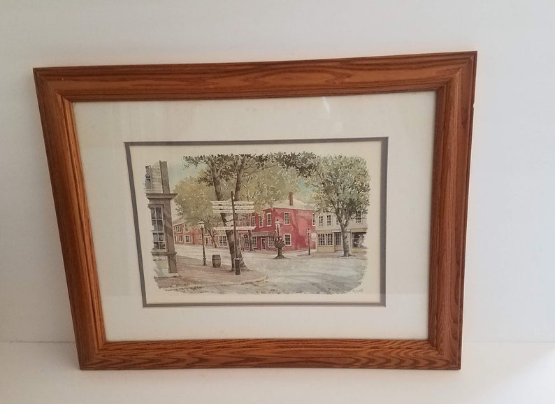 Watercolor Print Of Downtown Nantucket By P Scott Framed And Matted Art & Collectibles Watercolor Stokfella.com