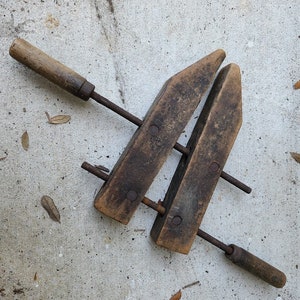 Large Vintage Wooden Clamp