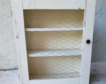 Primitive Cabinet with Chicken Wire Front