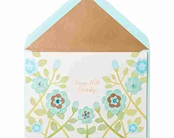 Papyrus Tarjeta De Cumpleaños Para Hermana, Diseño Floral En Florero Con Detalles En Papel Y Letras Doradas, Incluye Sobre Rosa