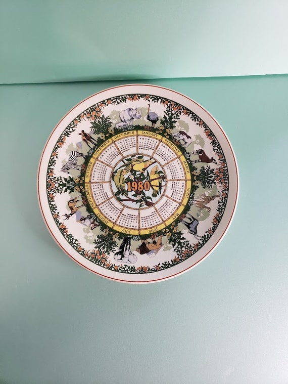 Vintage Wedgwood Safari 1980 Calendar Plate Tenth Series Made in England -  Etsy Denmark