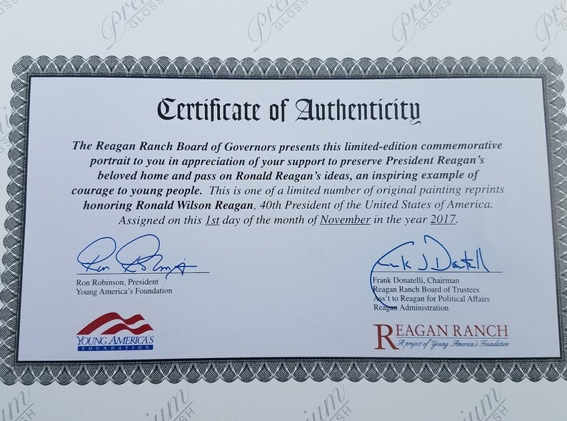 Limited Edition reprint painting of Ronald Reagan