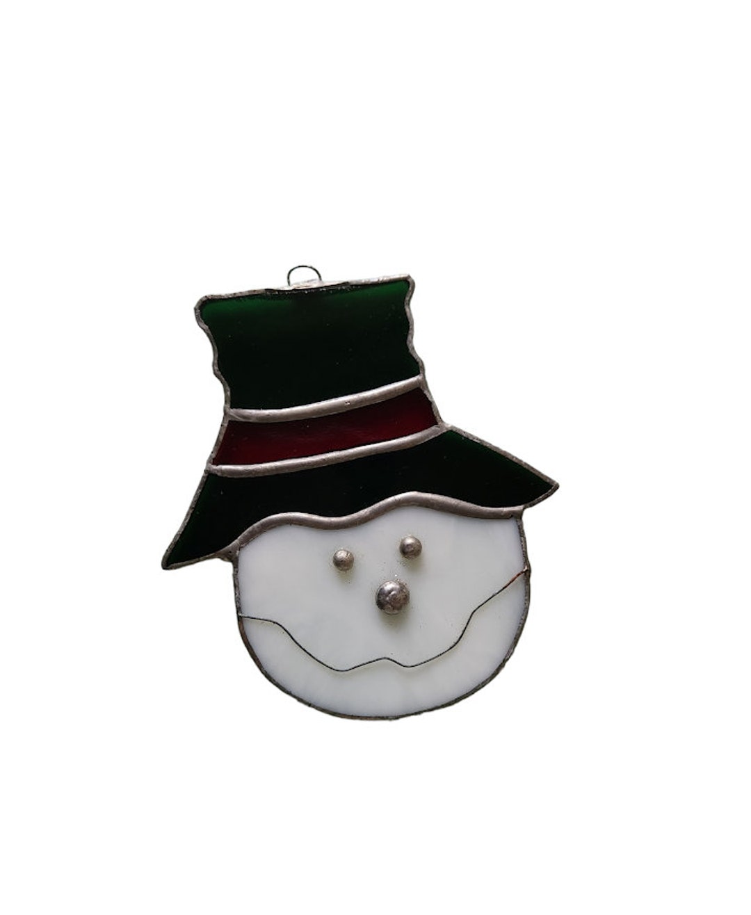 Handmade Stained Glass Snowman Christmas Ornament - Etsy
