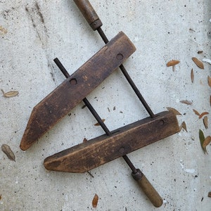 Large Vintage Wooden Clamp