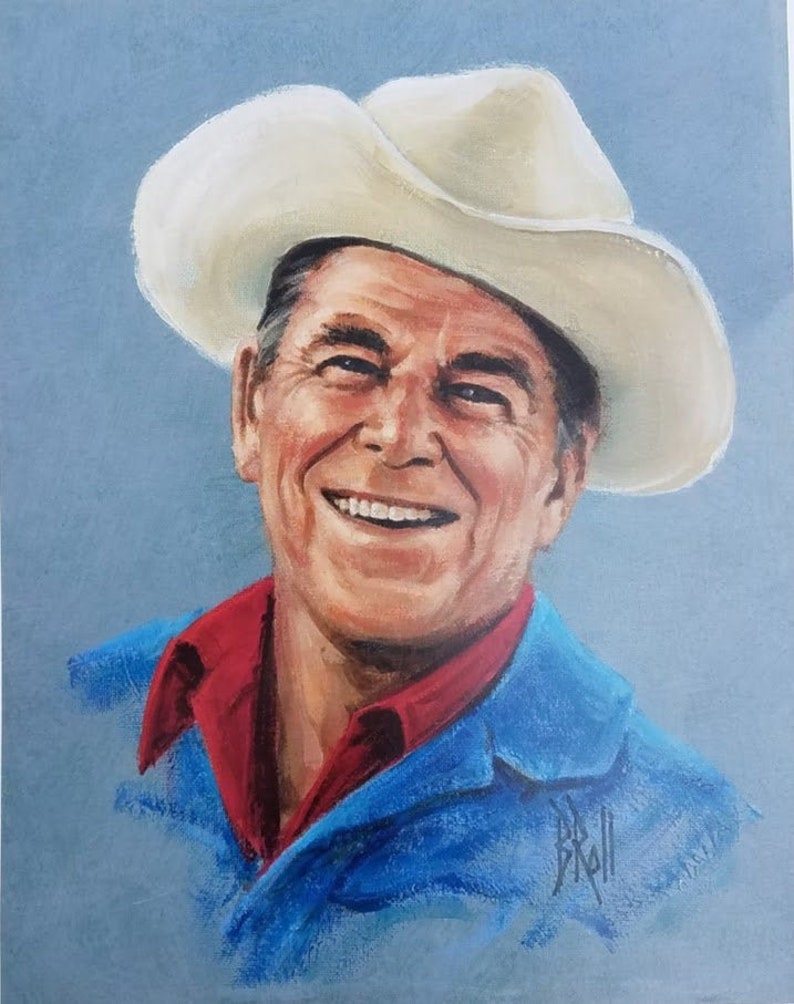 Limited Edition reprint painting of Ronald Reagan