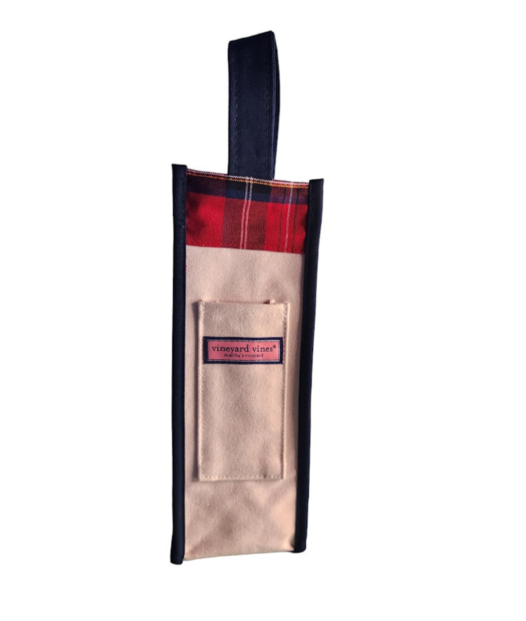 Vineyard Vines Holiday Plaid Canvas Bottle Bag - Main Image