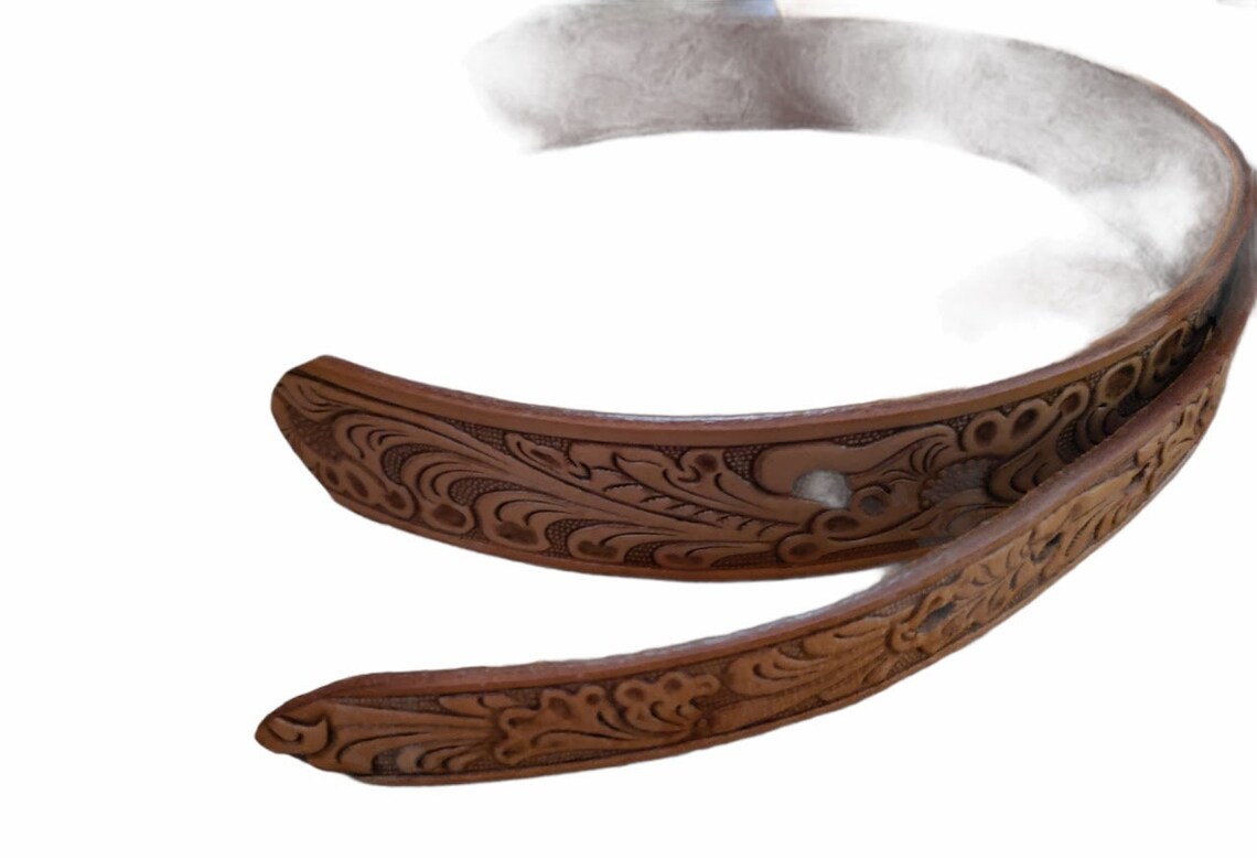 Vintage Justin Top Grain Cowhide Leather Belt 34 inch waist Etsy.de