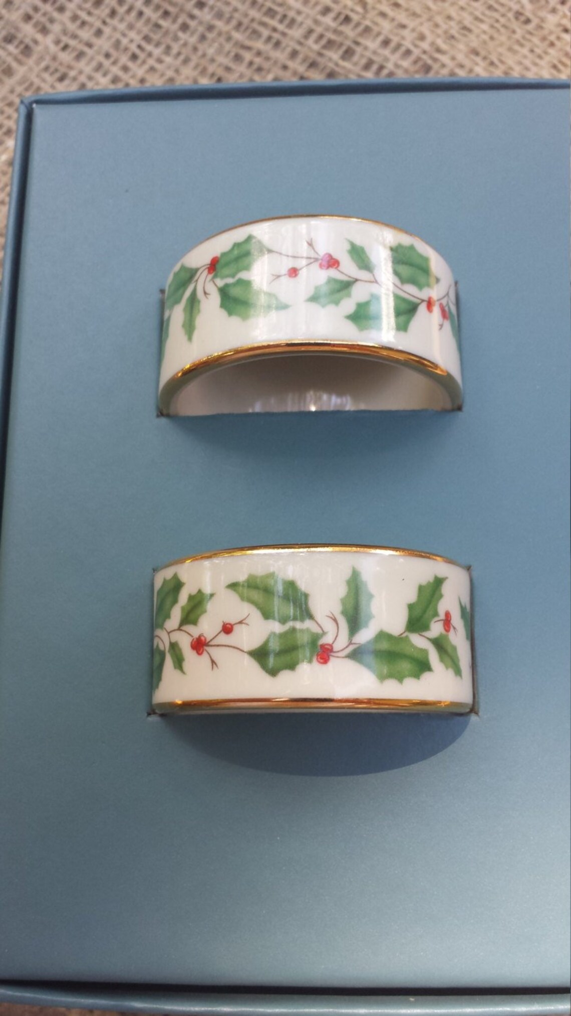 Lenox Holiday Pair of Napkin Rings in Original Lenox Box Etsy
