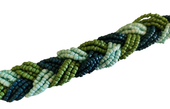 Handmade Green Beaded Bracelet - image 1