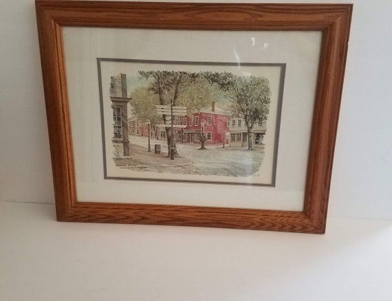 Watercolor Print Of Downtown Nantucket By P Scott Framed And | Etsy