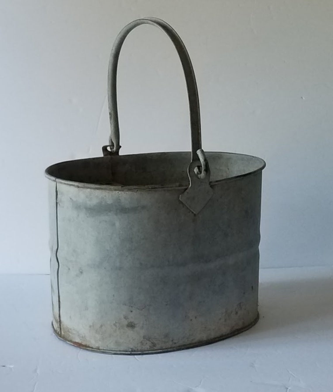 Vintage Metal Mop Bucket With Handle Etsy