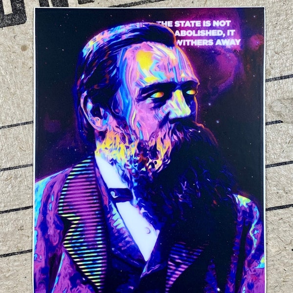 Friedrich Engels | ‘It Withers Away’ Vinyl Sticker