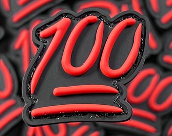 Keep It 100 Emoji Patch | 3D PVC Ranger Eye | Mini Morale Patch Accessory | Sew Channel with Hook and Loop Backing