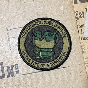 Dumpster Fire Morale Patch- Army Green