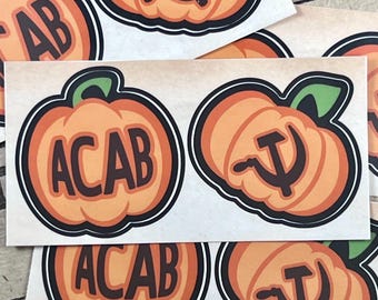 Hoja de pegatinas de Halloween / Naranja l 2 pegatinas