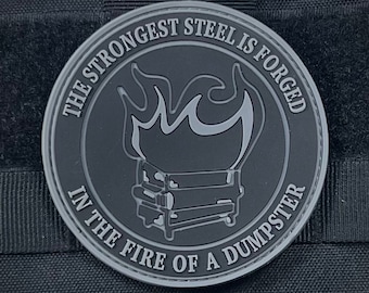 PVC Dumpster Fire Morale Patch | Dark Mode