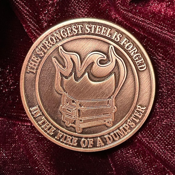 Dumpster Fire "This Is Fine" Dog Meme Challenge Coin Humor Thanks Gifts For All