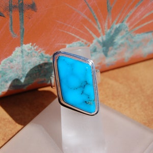 Turquoise Silver Ring Size 9