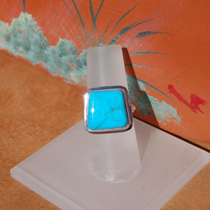 Turquoise Silver Ring Size 5.5