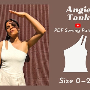 One Shoulder Tank Top PDF Sewing Pattern | Angie Tank