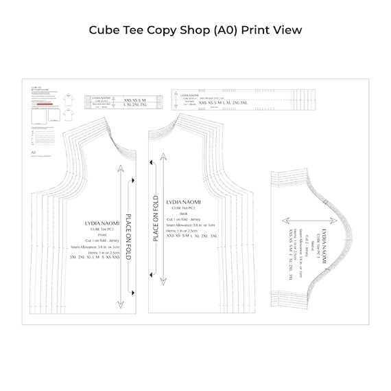 T-shirt Sewing Pattern | CUBE TEE, Perfect Boxy T-shirt - Etsy
