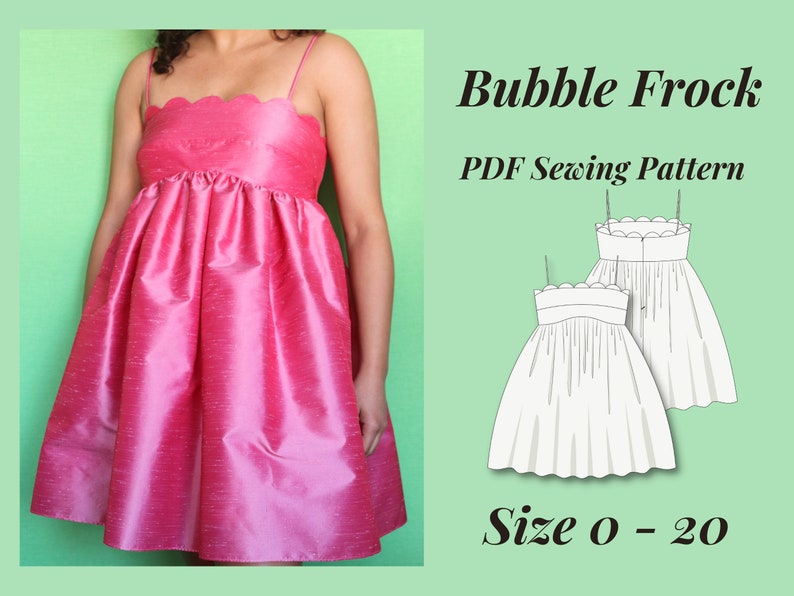 Puffy Empire Waist Dress PDF Sewing Pattern Etsy