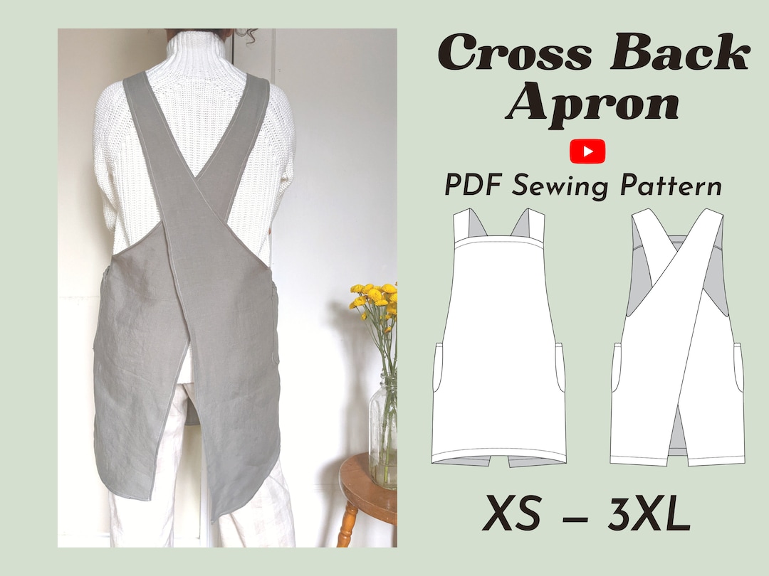 P199 Criss Cross Pocket Apron - Vanilla House Designs