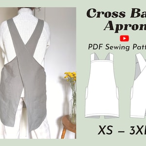 Linen Pinafore Japanese Apron Criss Cross Apron Square Cross Linen Apron  Pinafore Dress Linen Apron Japanese Style Apron Pinafore 