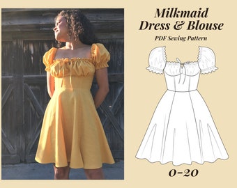 Milkmaid Sewing Pattern with video tutorial