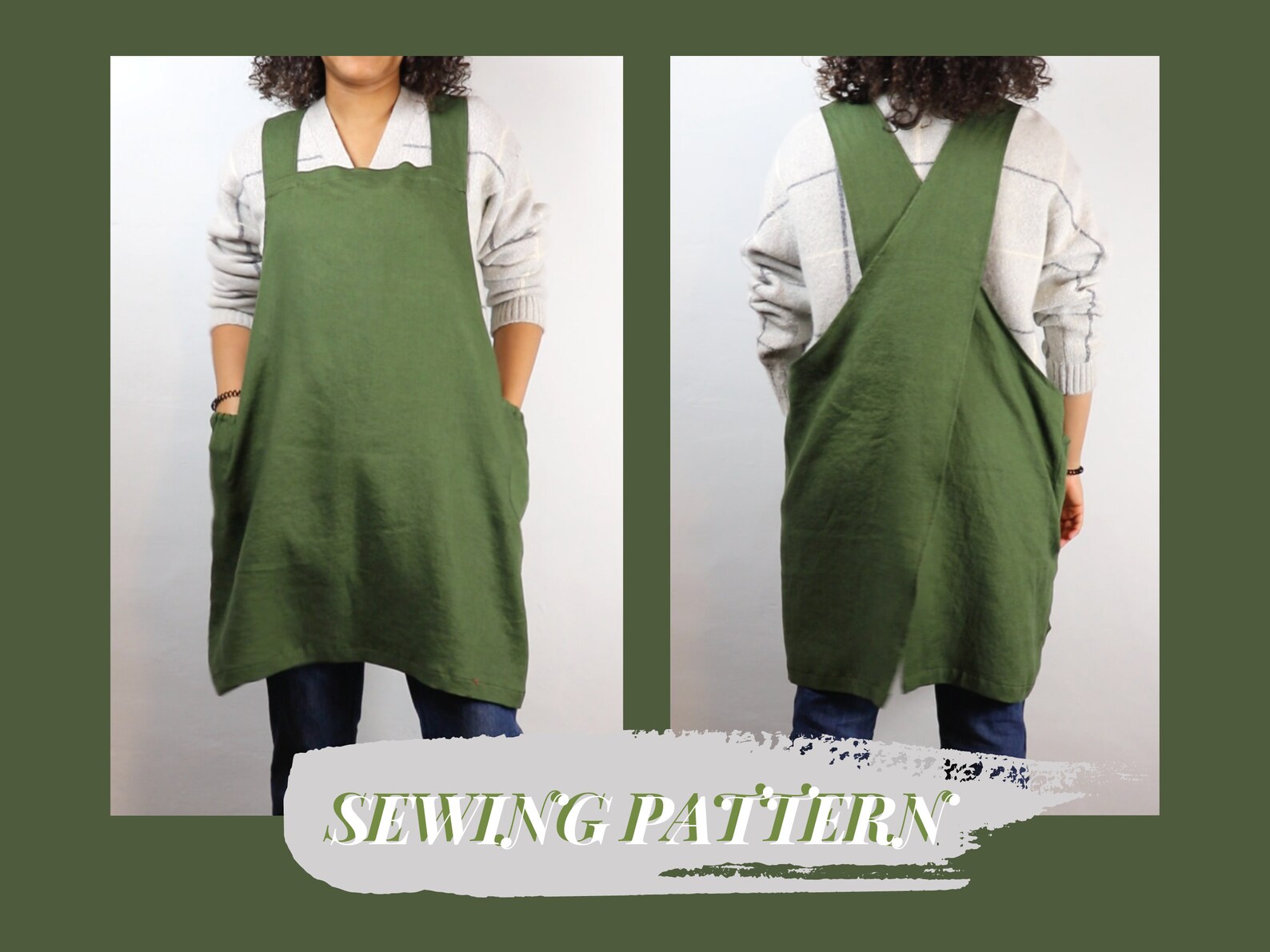 Criss Cross Apron Pattern ONE SIZE fits most with Youtube Etsy