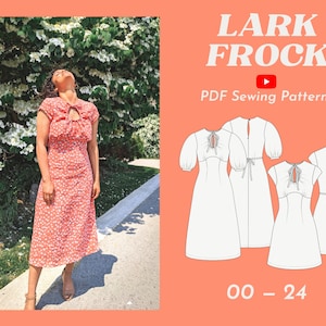 Keyhole, Capsleeve, A-line Dress - Lark Frock PDF Sewing Pattern