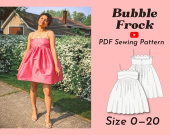 Puffy Empire Waist Dress PDF Sewing Pattern